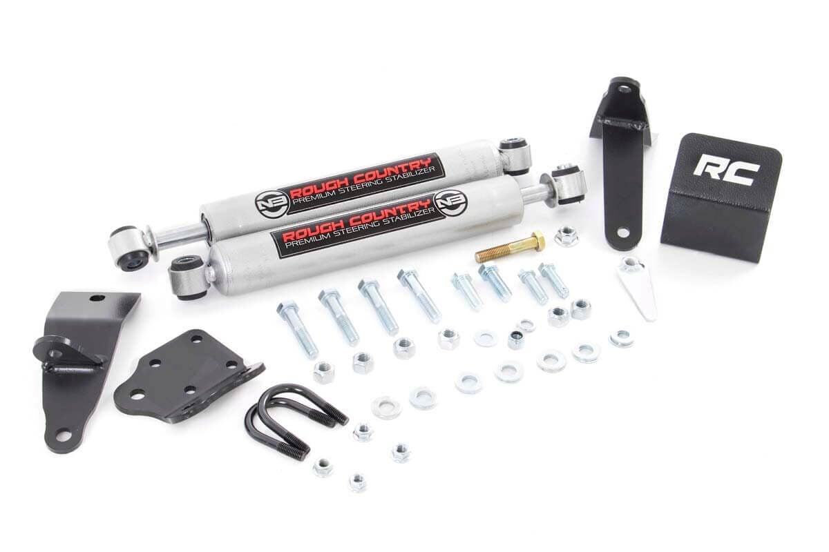 N3 Steering Stabilizer Dual 2-8 Inch Lift Ram 2500 (10-13)/3500 (10-12) Rough Country-2