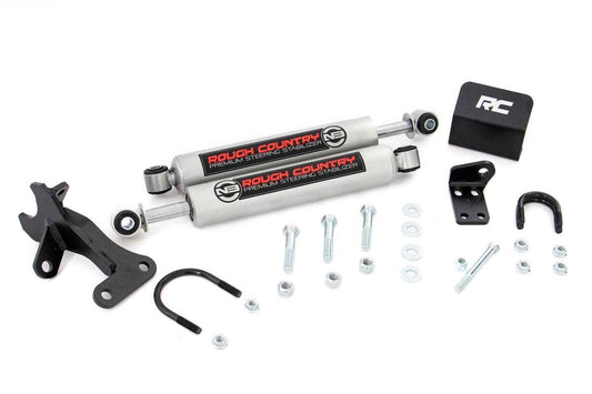 N3 Steering Stabilizer Dual 4 Inch Lift Jeep Grand Cherokee WJ (99-04) Rough Country-1