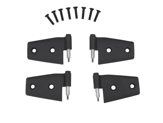 Door Hinge, 4 Piece for 2007-2018 Jeep Wrangler JK and JK Unlimited, Black Rampage