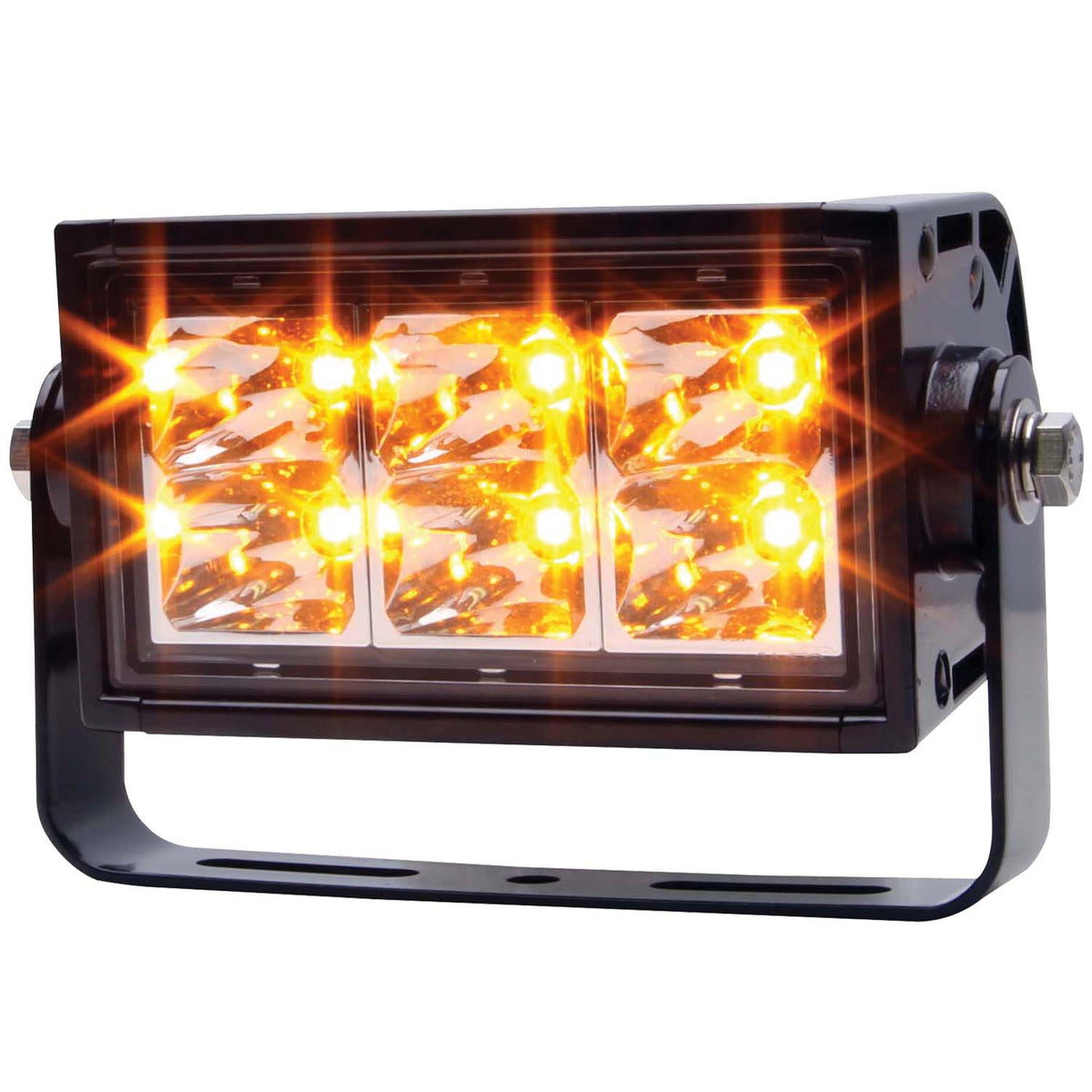 Rugged Vision Off Road LED Light Bar Rectangle 4 Inch 6 LEDS High Output Amber Weather Resistant Housing AnzoUSA