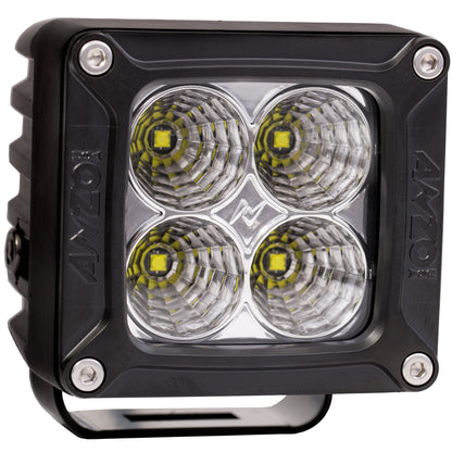 Rugged Vision Off Road LED Flood Light 3 Inch X 3 Inch High Power W/Harness 20W / 1500 Raw Lumen Output AnzoUSA