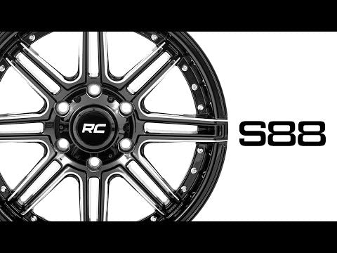 Rough Country 88 Series Wheel One-Piece Gloss Black 22x10 8x180 -19mm Rough Country