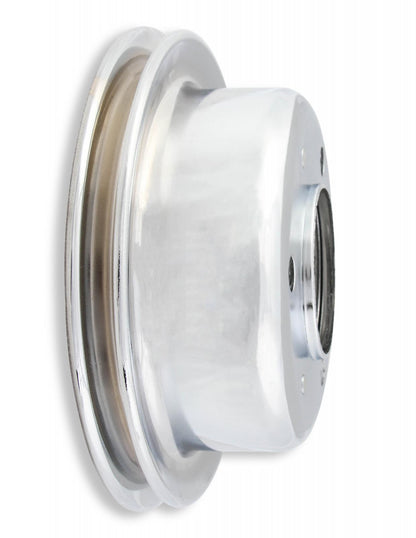 Chrome Crankshaft Pulley Single Groove Fits 1965-1968 Ford 289/302 Mr Gasket-2