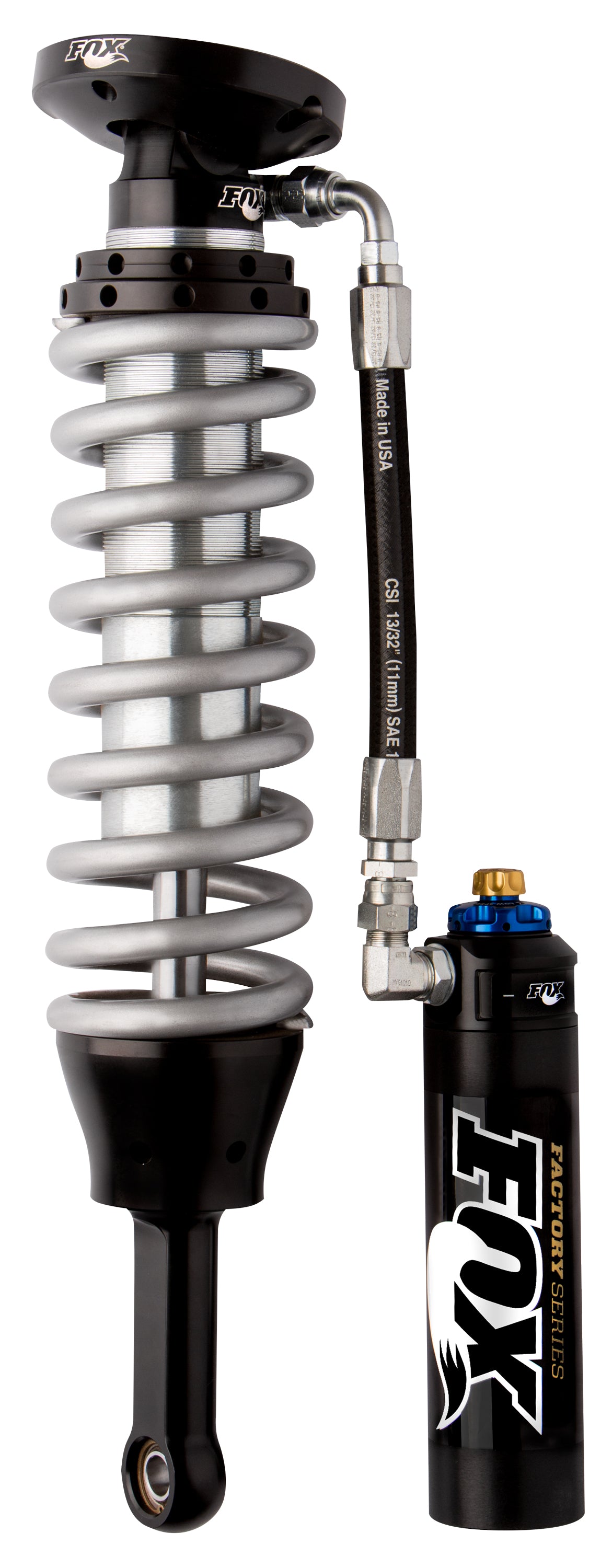 Shock Absorber 05-On Toyota Hilux 4WD & 2WD Prerunner Front Coilover 2.5 Series Remote Reservoir 4.5 Inch 0-2 Inch Lift Dual Speed Compression Kit Fox Factory