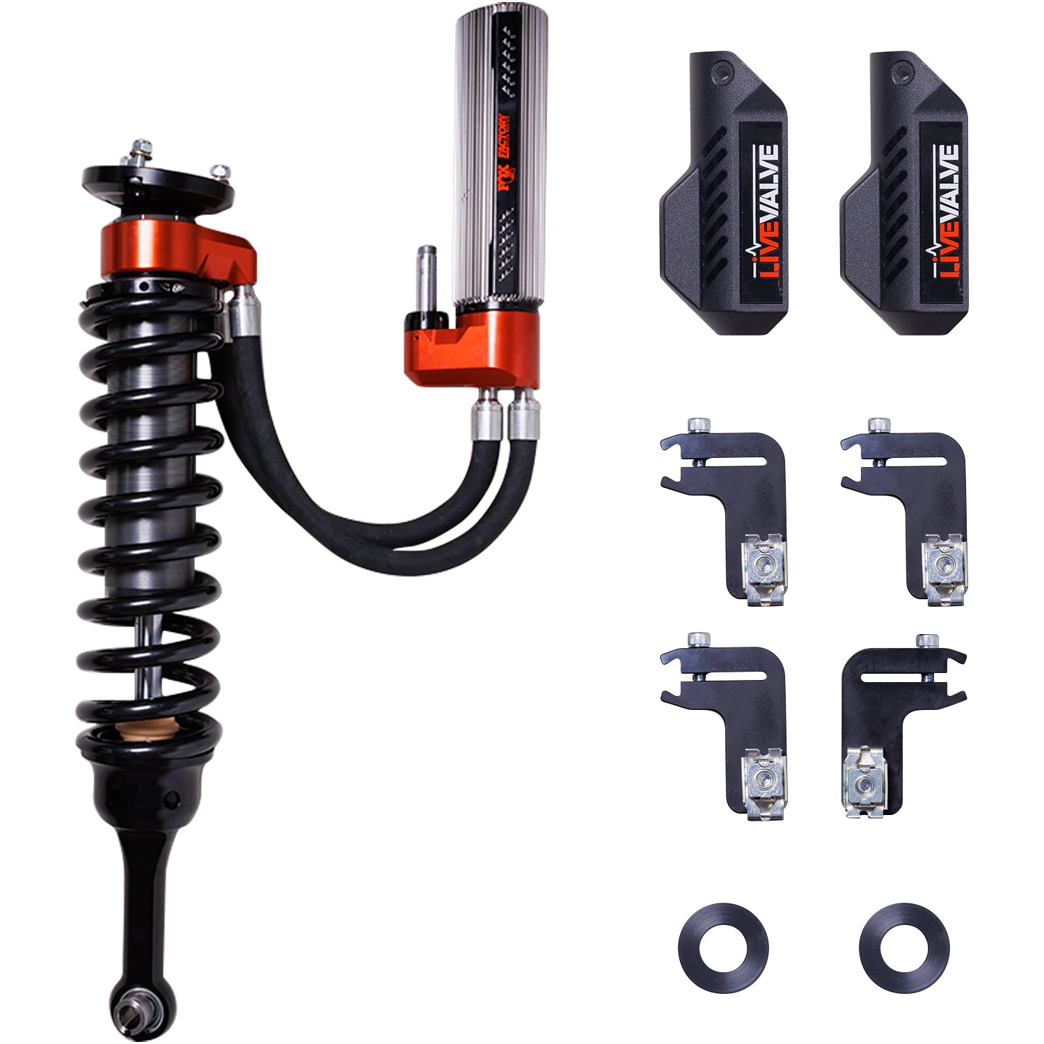 Shock Absorber 21.5-On Ford Raptor Front Coilover Live Valve Internal Bypass3.0 Series Remote Reservoir 35 Inch/37 Inch Tire 0-1 Inch/0-.5 Inch Lift Kit Fox Factory-2