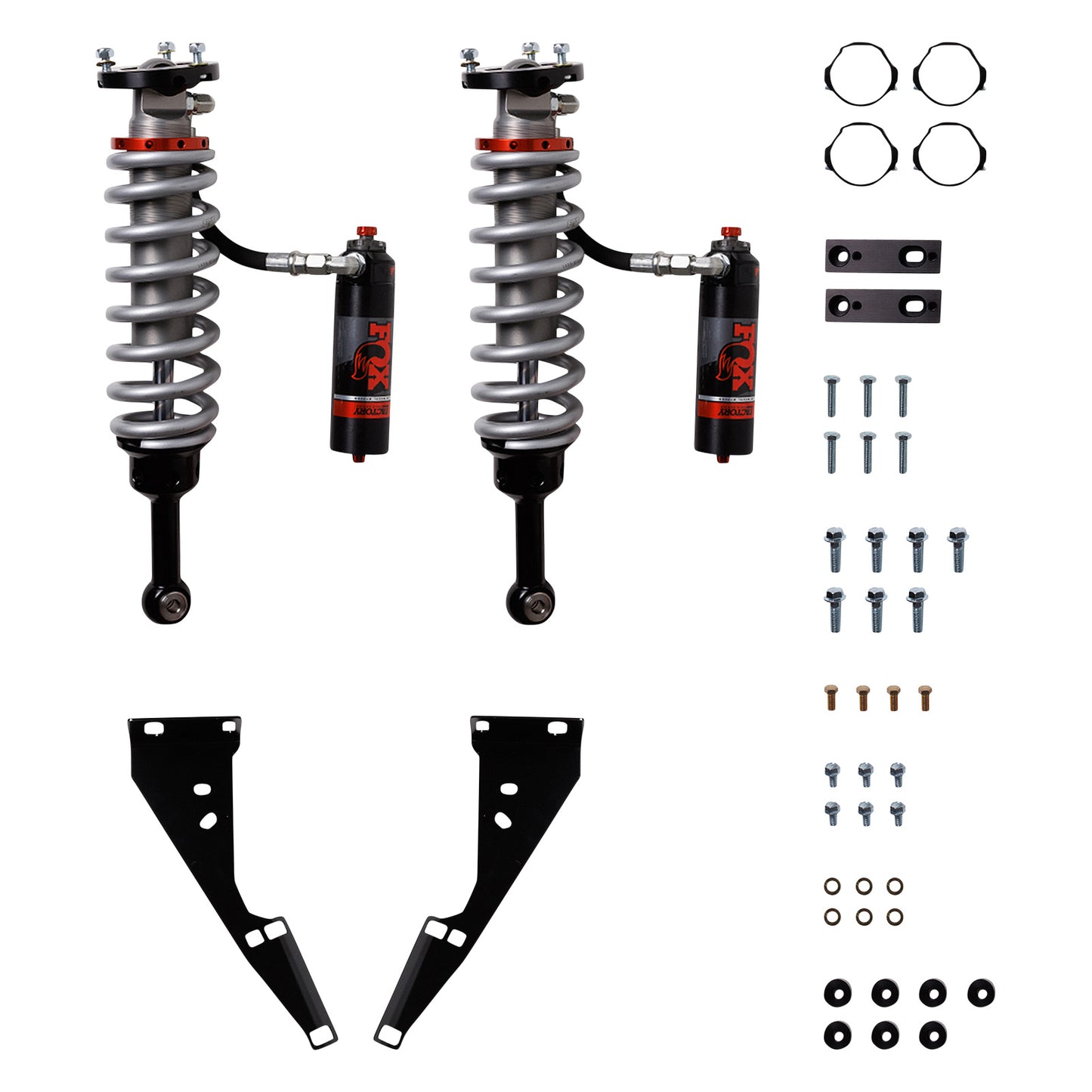 Shock Absorber 05-23 Toyota Tacoma Front 2.5 Truck Race Series Internal Bypass Remote Reservoir 2-3 Inch Lift Dual Speed Compression Kit Fox Factory-2