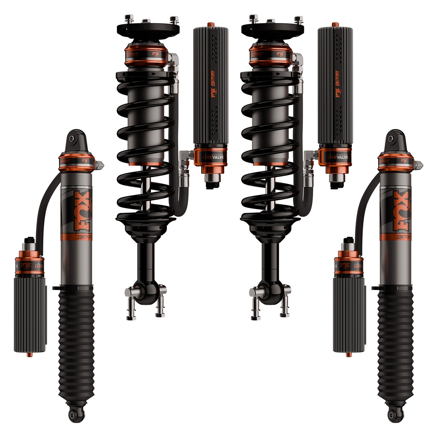 Shock Absorber 21-23 Ford F150 Supercrew 3.2 Truck Race Series Live Valve Connected Suspension 2-2.5 Inch Lift Kit Fox Factory