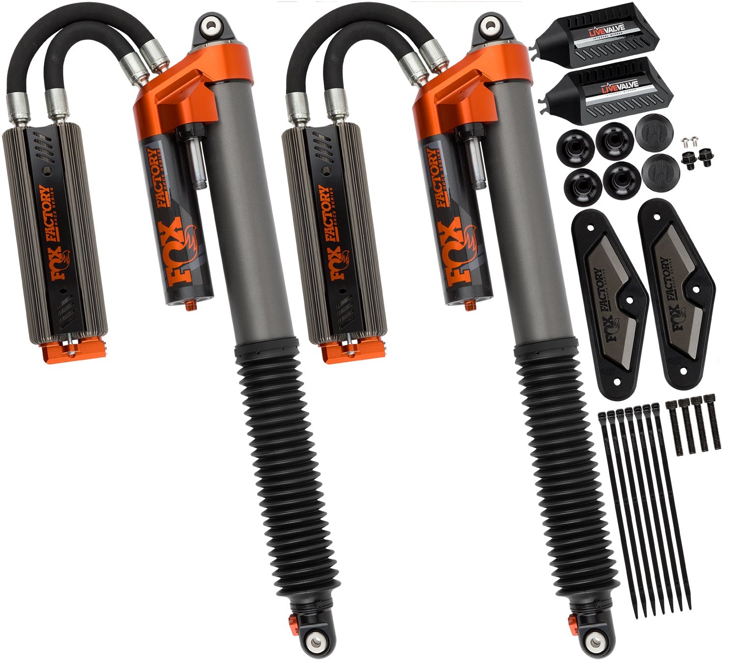 Shock Absorber 19-On Ford Raptor Rear Live Valve Internal Bypass 3.0 Series Piggy-Back External Cooler 12.3 Inch 0-1 Inch Lift Kit Fox Factory-8