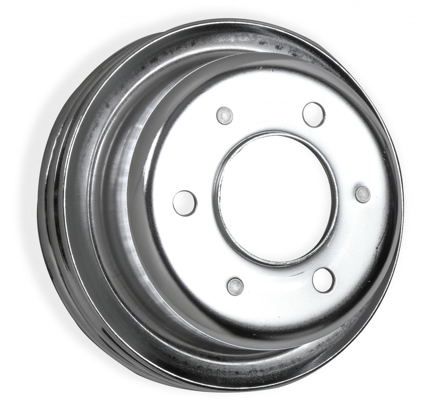 Chrome Crankshaft Pulley Double Groove Fits 1965-1968 Ford 289/302 Mr Gasket-1