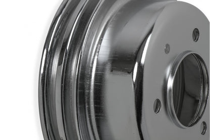 Chrome Crankshaft Pulley Double Groove Fits 1965-1968 Ford 289/302 Mr Gasket-2