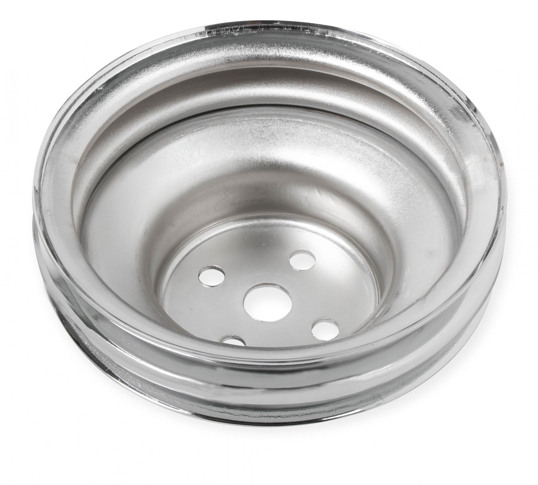 Chrome Water Pump Pulley Double Groove Fits 1965-1969 Ford 289/302/351W Mr Gasket-2