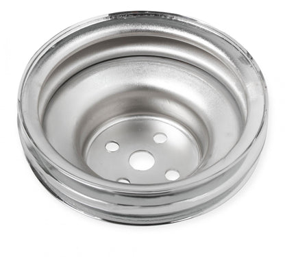 Chrome Water Pump Pulley Double Groove Fits 1965-1969 Ford 289/302/351W Mr Gasket-2