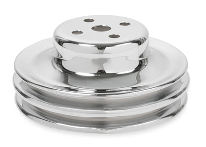 Chrome Water Pump Pulley Double Groove Fits 1965-1969 Ford 289/302/351W Mr Gasket-3