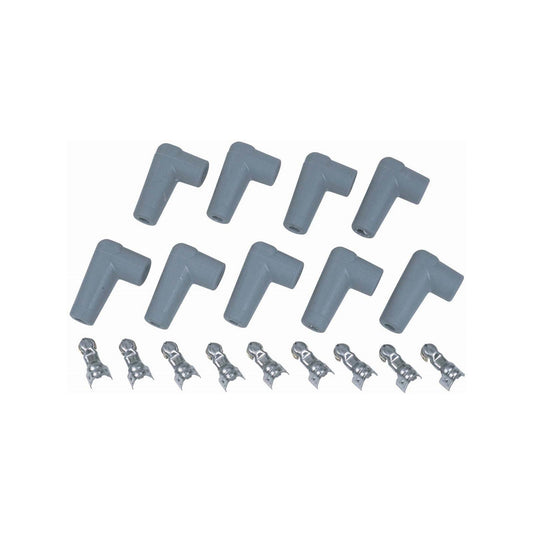Boot & Terminal Kit 90 Deg Short Hei Gray Boot & Terminal Kit 90 Degree Short Hei Gray MSD Ignition
