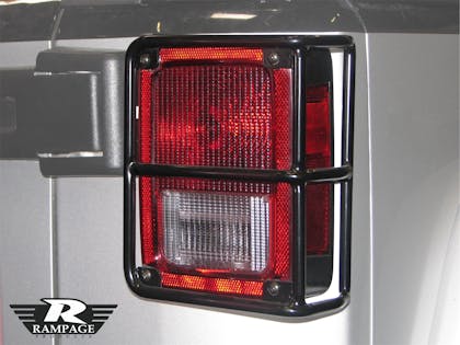 Euro Taillight Guards for 2007-2018 Jeep Wrangler JK and JK Unlimited, Black Rampage