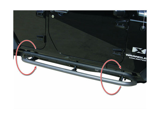 SRS Side Bar Retractable Rockguard Steps for 2007-2018 Jeep Wrangler JK Unlimited, 4-Door, Textured Black Rampage