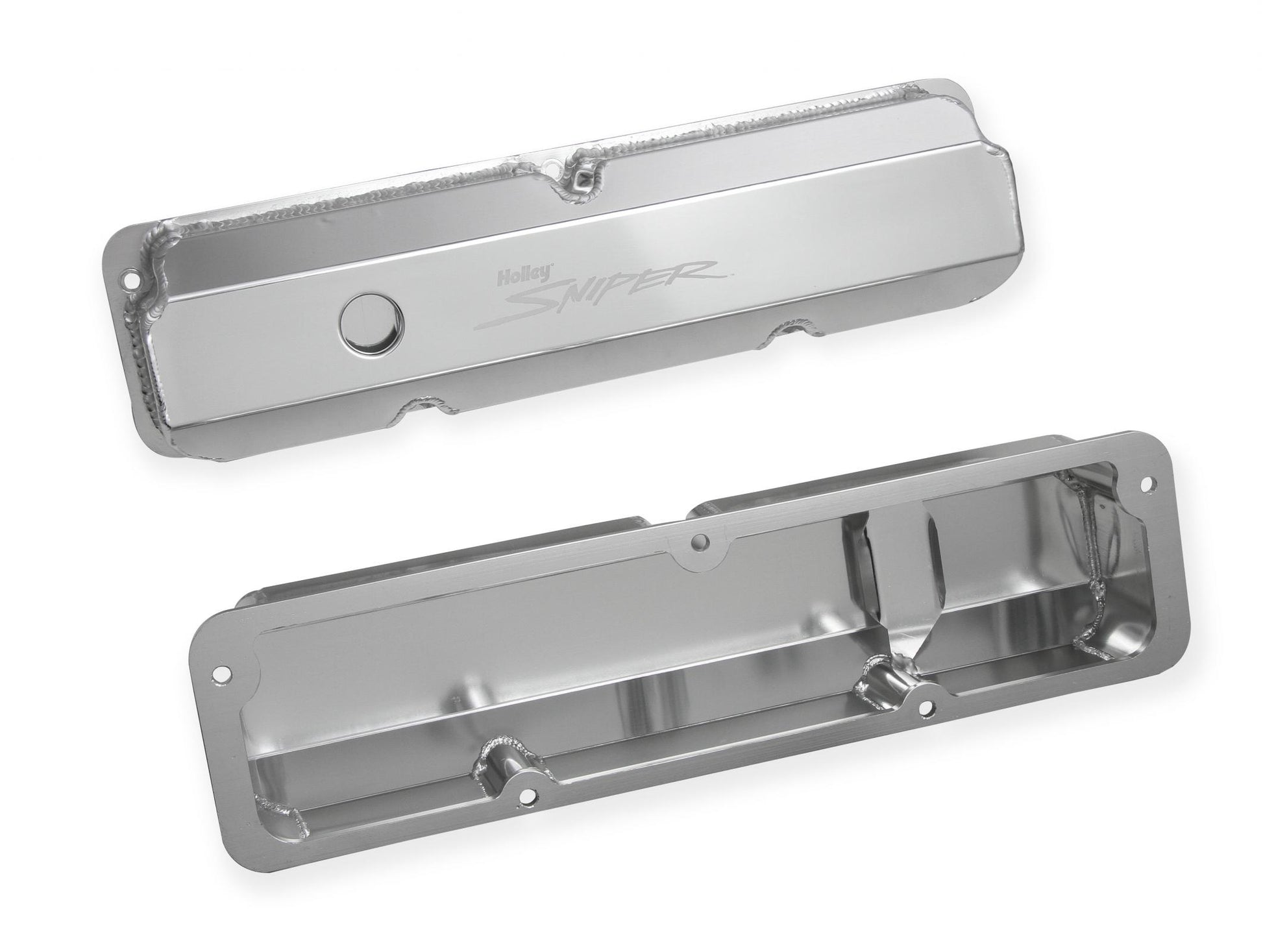 Valve Cover Fabricated Aluminum Ford Fe Tall Natural Anodized 1958-1976 Ford Fe 332-428 Cubic Inch Short Bolt Holley Sniper EFI-3