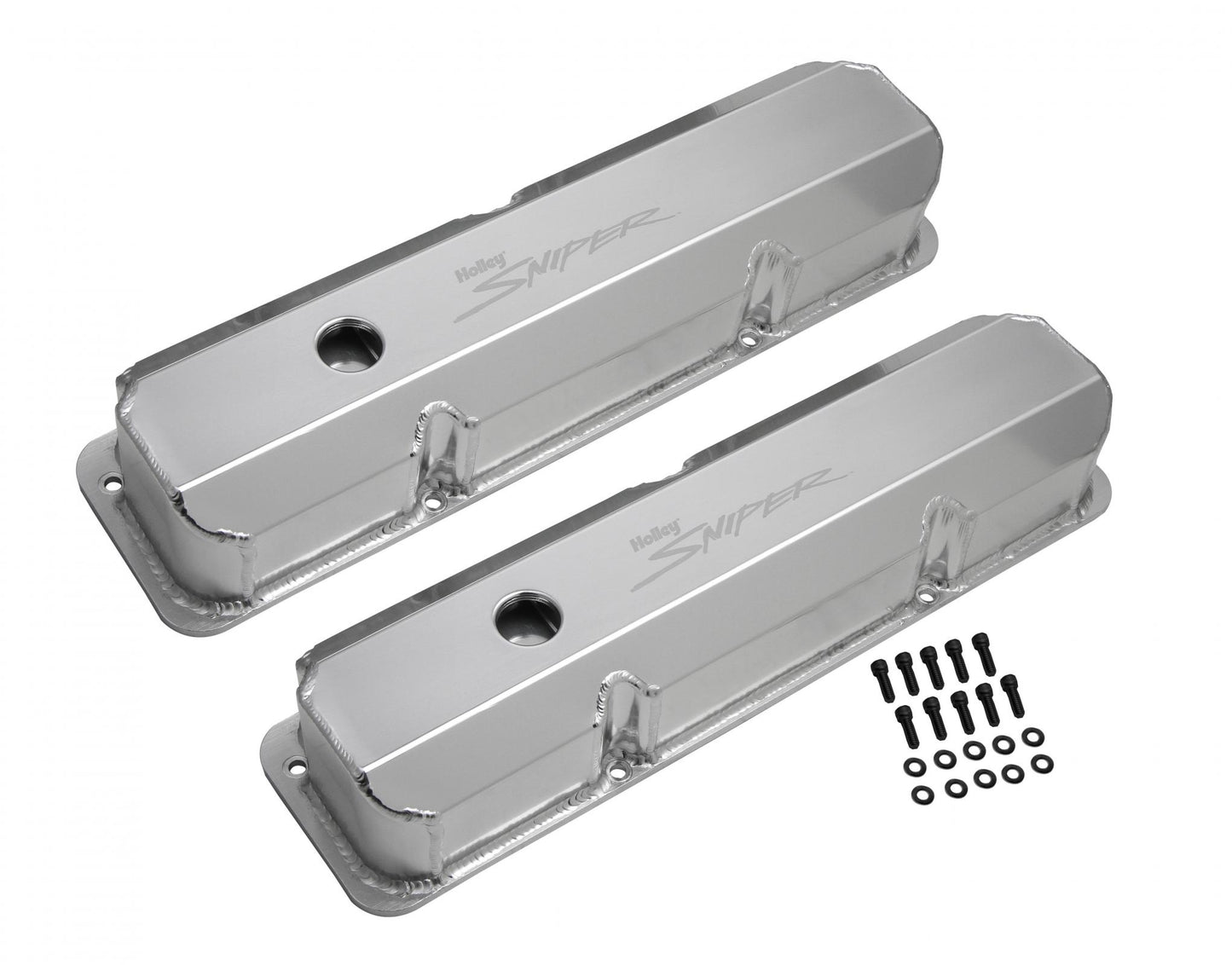 Valve Cover Fabricated Aluminum Ford Fe Tall Natural Anodized 1958-1976 Ford Fe 332-428 Cubic Inch Short Bolt Holley Sniper EFI-4