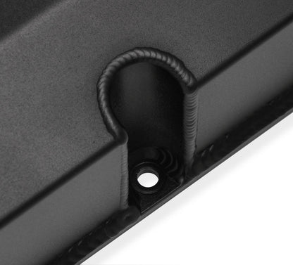 Valve Cover Fabricated Aluminum Bbc Tall Black 1965-2000 Chevrolet Big Block 396-454 Cubic Inch With Smooth Hole Holley Sniper EFI-4