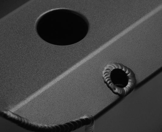 Valve Cover Fabricated Aluminum Ford Small Block Long Bolt Black 1962-85 Ford Windsor Small Block 260-351 Cubic Inch 1/4 Inch Thick Billet Rail Holley Sniper EFI