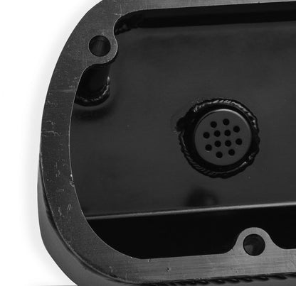 Valve Cover Fabricated Aluminum Ford Small Block Tall Black 1962-85 Ford Windsor Small Block 260-351 Cubic Inch Long Bolt Holley Sniper EFI-7