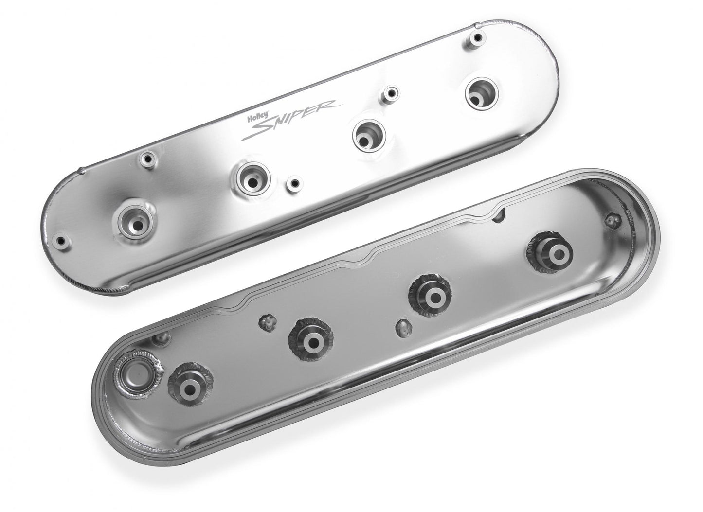 Valve Cover Fabricated Aluminum GM Ls Engines Natural Anodized GM Gen Iii/Iv Ls Engines Oem Ls Coil Stands Logo Tig Welded Holley Sniper EFI-3