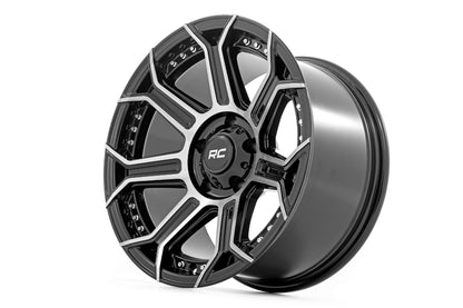 89 Series Wheel One-Piece Black Machined Gun Metal 17x9 Rough Country-2