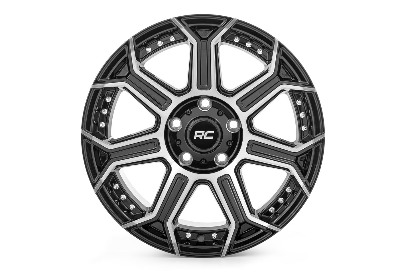 89 Series Wheel One-Piece Black Machined Gun Metal 17x9 Rough Country-5