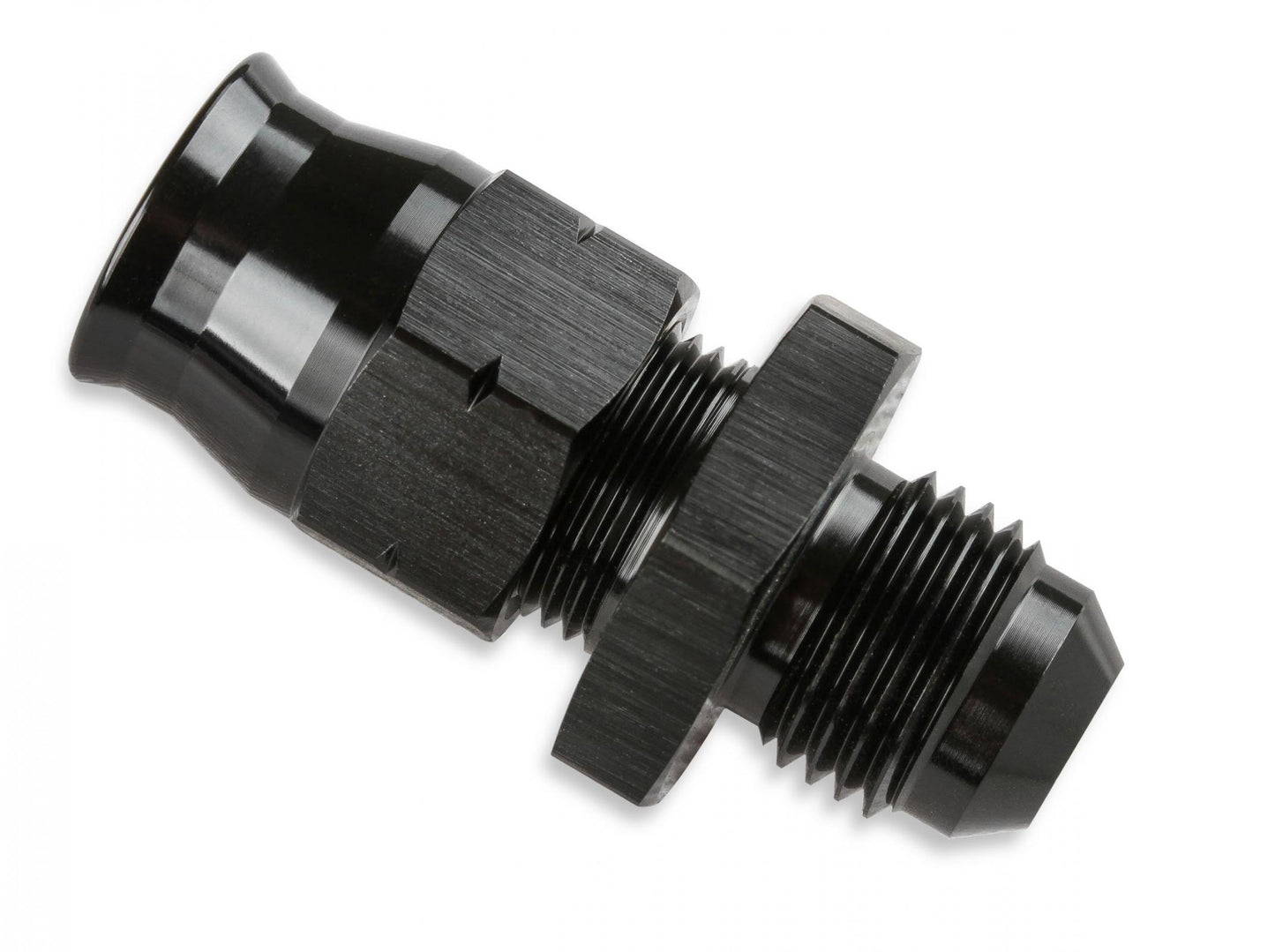 Aluminum Tube Adapter -6 AN Male AN To 3/8 Inch Tubing Black 6061 Aluminum Tube Adapter Mr Gasket