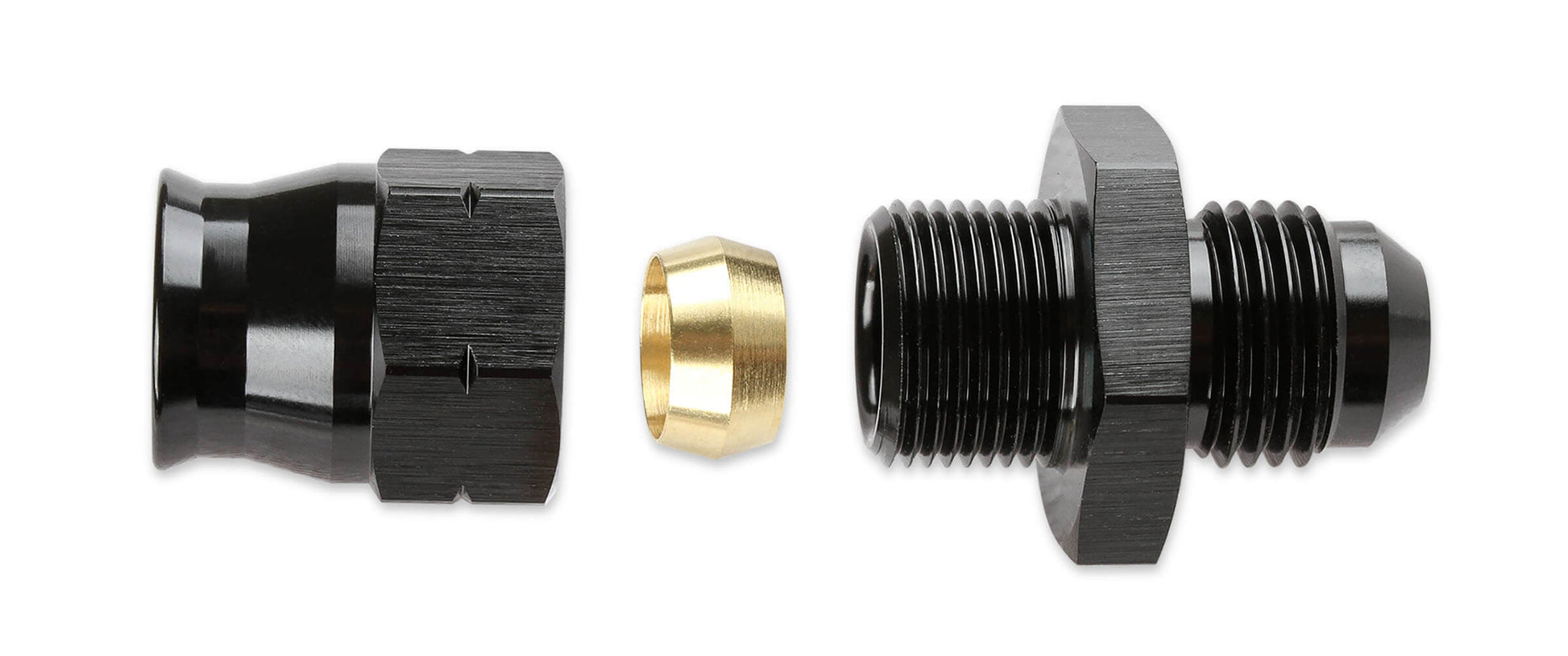 Aluminum Tube Adapter -6 AN Male AN To 3/8 Inch Tubing Black 6061 Aluminum Tube Adapter Mr Gasket-1