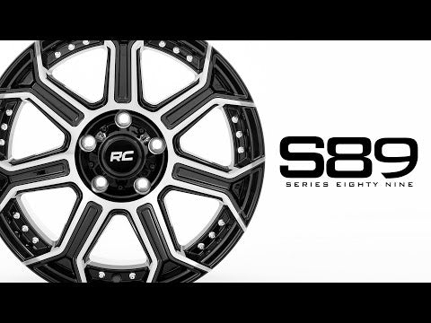 89 Series Wheel One-Piece Black Machined Gun Metal 20x10 6x5.5 -25mm Rough Country-1