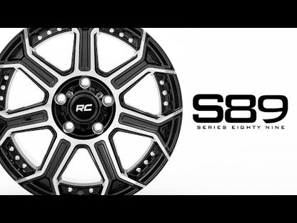 89 Series Wheel One-Piece Black Machined Gun Metal 20x10 6x5.5 -25mm Rough Country-1