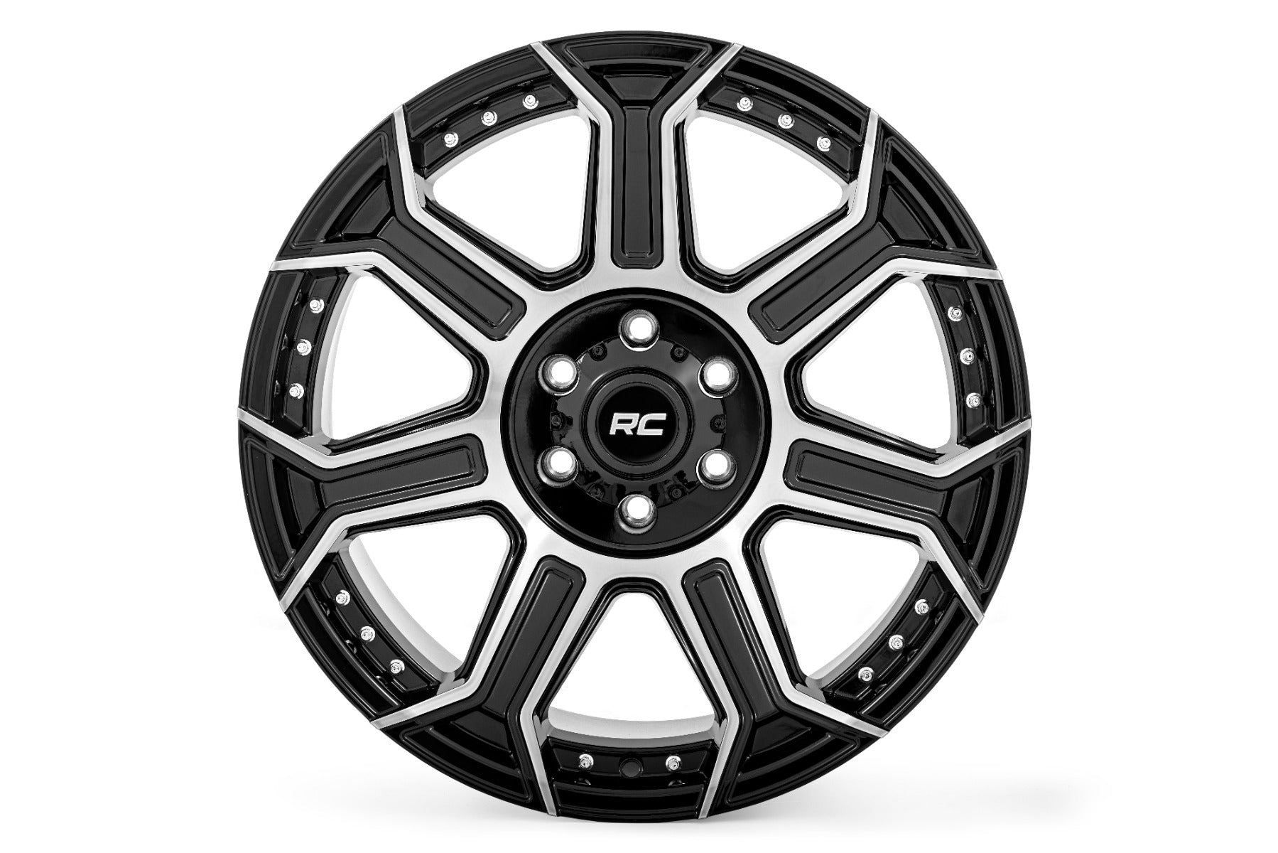Rough Country 89 Series Wheel One-Piece Black Machined Gun Metal 20x10 5x4.5 -19mm Rough Country