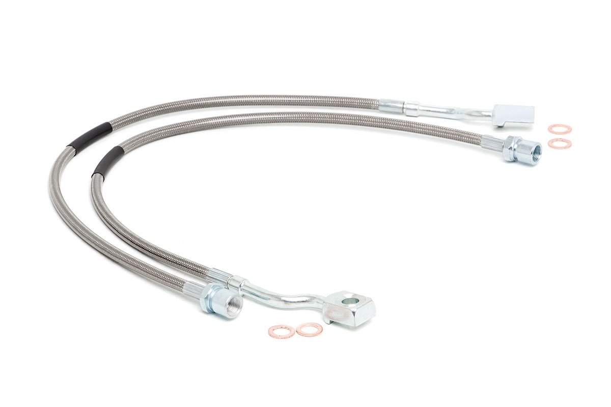 Rough Country Extended Front Brake Lines 5-7.5 Inch Lifts 07-19 Silverado/Sierra 1500/SUV Rough Country