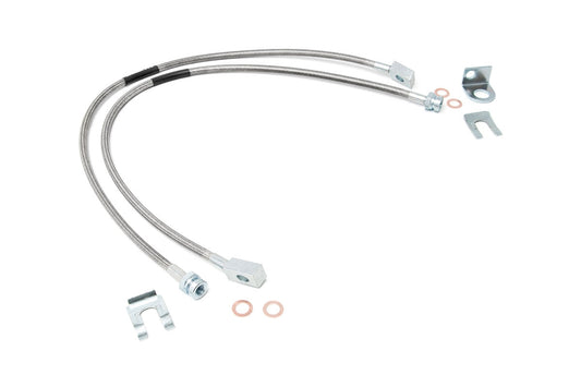 Brake Lines Stainless FR 4-6 Inch Lift Jeep Cherokee XJ/Wrangler TJ/Wrangler Unlimited Rough Country