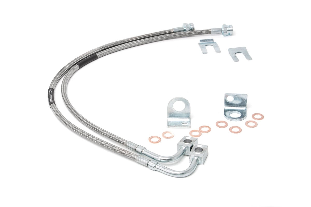 Brake Lines Stainless Rear 4-6 Inch Lift Jeep Wrangler JK/Wrangler Unlimited (07-18) Rough Country