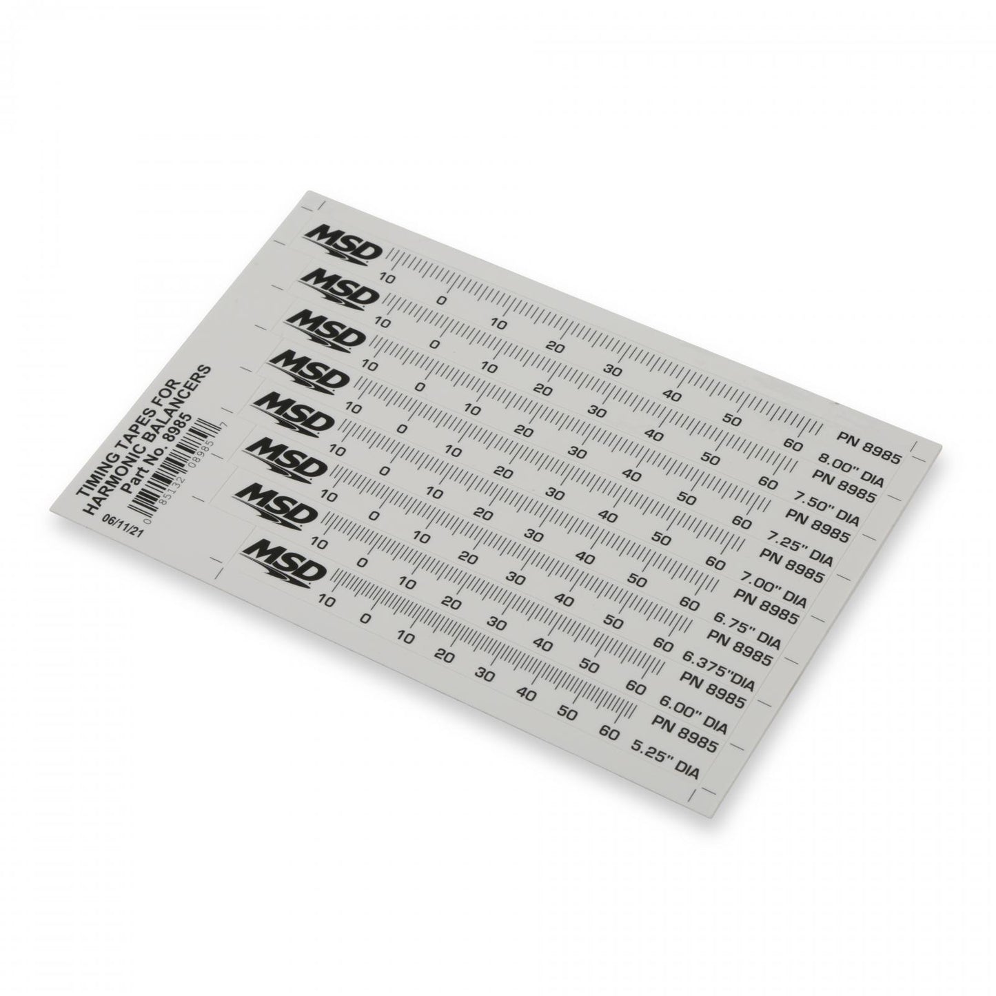Timing Tape Harmonic Balancer 5.25 Inch To 8.00 Set Of 8 Multiple Sizes 1 Degree Increments From 14 Degrees Atdc 64 Degrees Btdc MSD Ignition-3