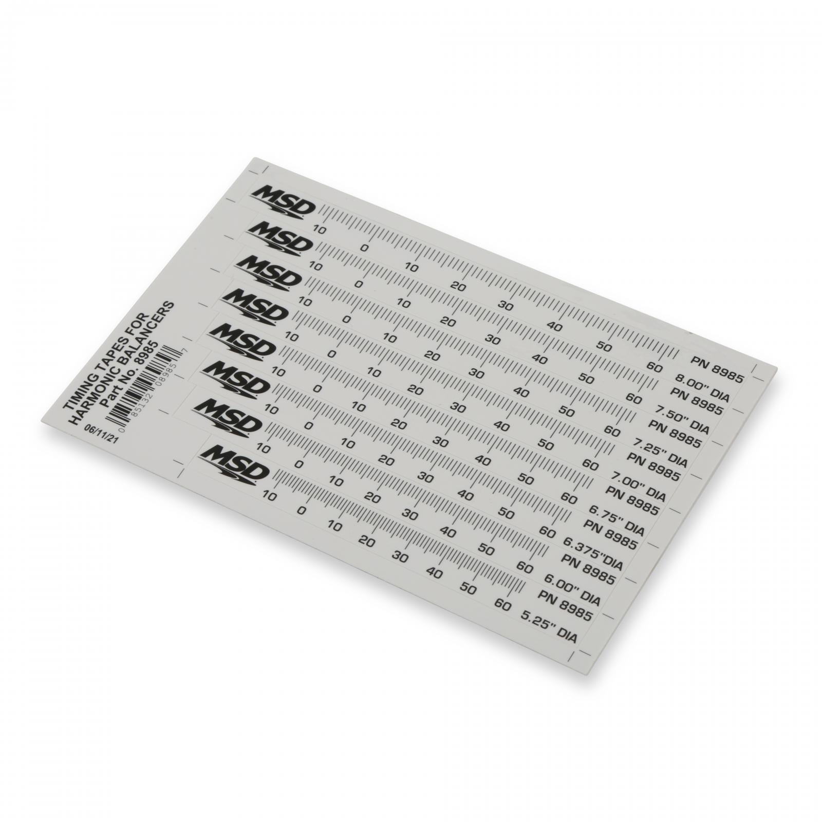 Timing Tape Harmonic Balancer 5.25 Inch To 8.00 Set Of 8 Multiple Sizes 1 Degree Increments From 14 Degrees Atdc 64 Degrees Btdc MSD Ignition-3