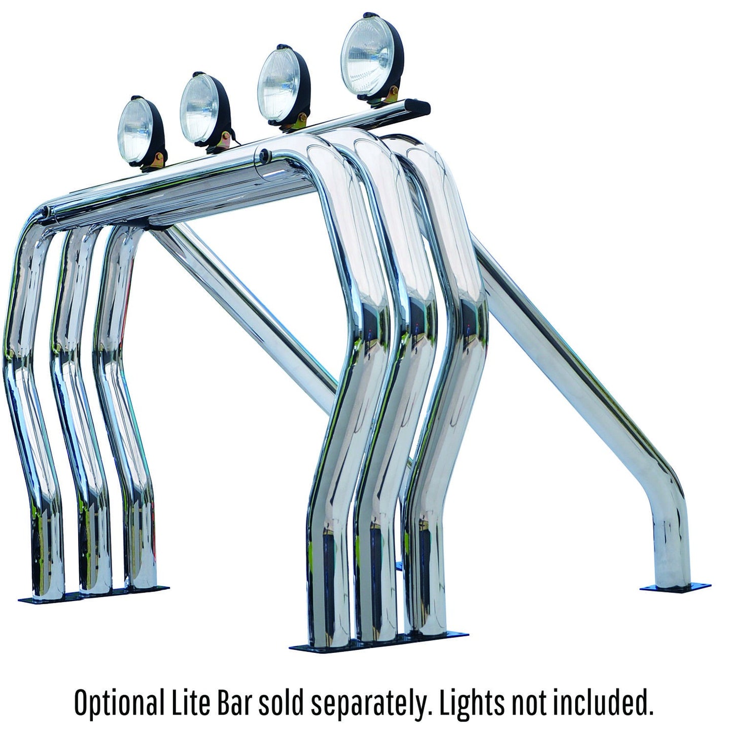 Triple Bar/Single Kicker (Between Wheel Wells) Chrome 1975-1983 Ford F-100 1975-1986 Chevrolet C10/C20/C30 Go Rhino