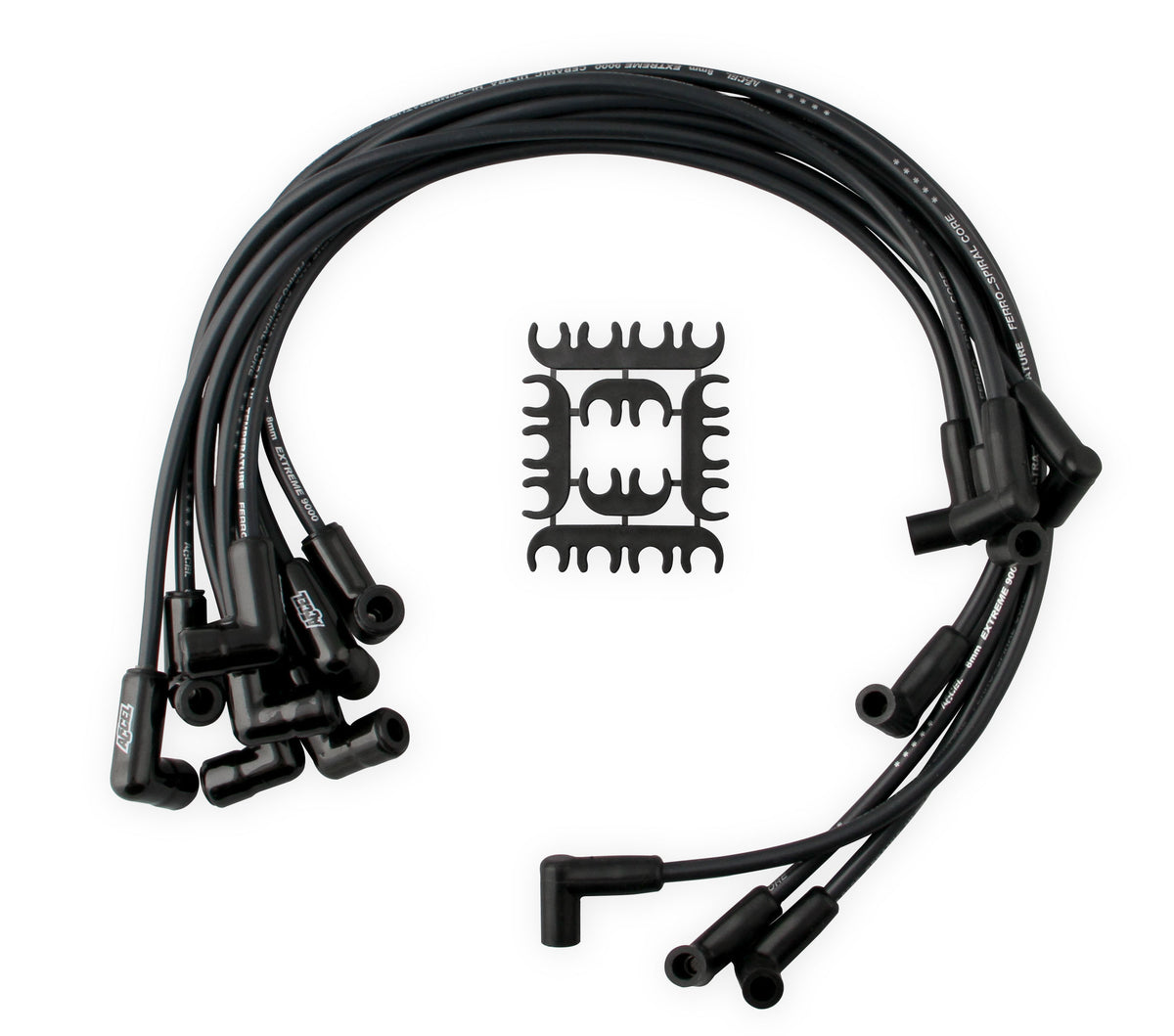 Spark Plug Wire Set- Extreme 9000 Black Ceramic-Gm V8 Hei 75-86 Over Valve Cover This Custom Fit Extreme Heat Ceramic Black Boot Spark Plug Wire Set Fits Chevy/Gmc V8 Hei Applications 75-86 ACCEL