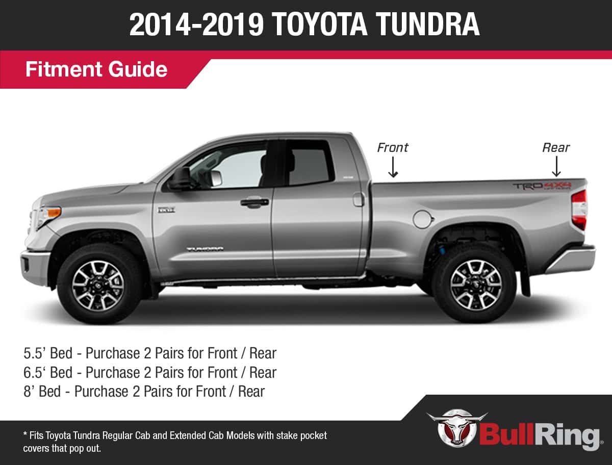 Flush Fit Retractable Tie-Down Anchors '14 -19 Toyota Tundra Regular Cab Extended Cab Bullring SpeedStrap-1