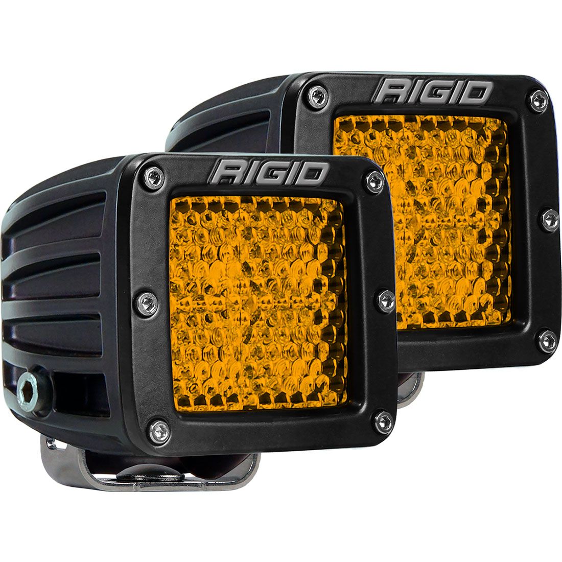 Diffused Rear Facing High/Low Surface Mount Yellow Pair D-Series Pro Rigid Industries
