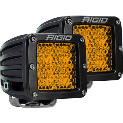 Diffused Rear Facing High/Low Surface Mount Yellow Pair D-Series Pro Rigid Industries