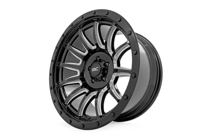 90 Series Wheel One-Piece Gloss Black w/machined spokes 18x9 Rough Country-3