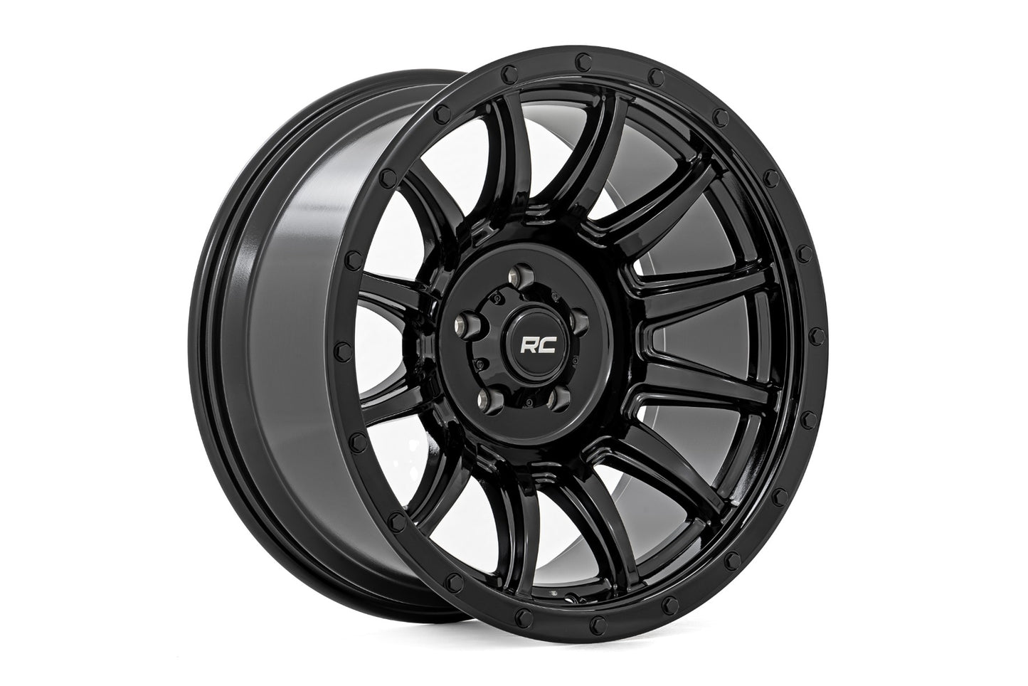 90 Series Wheel One-Piece Gloss Black 20x10 Rough Country-2
