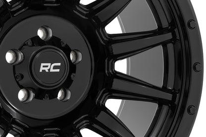 90 Series Wheel One-Piece Gloss Black 20x10 Rough Country-9