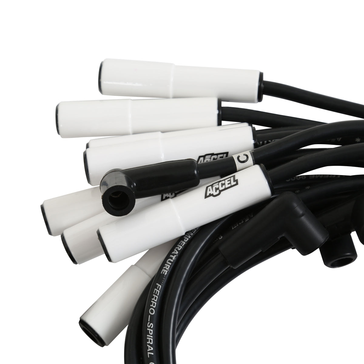Spark Plug Wire Set Extreme 9000 Ceramic- Chevy/Gm Big Block 90-95 (Except Ss) This Custom Fit Extreme Heat Ceramic Boot Spark Plug Wire Set Fits Chevy / GM Big Block 1990-1995 (Except Ss) ACCEL-1