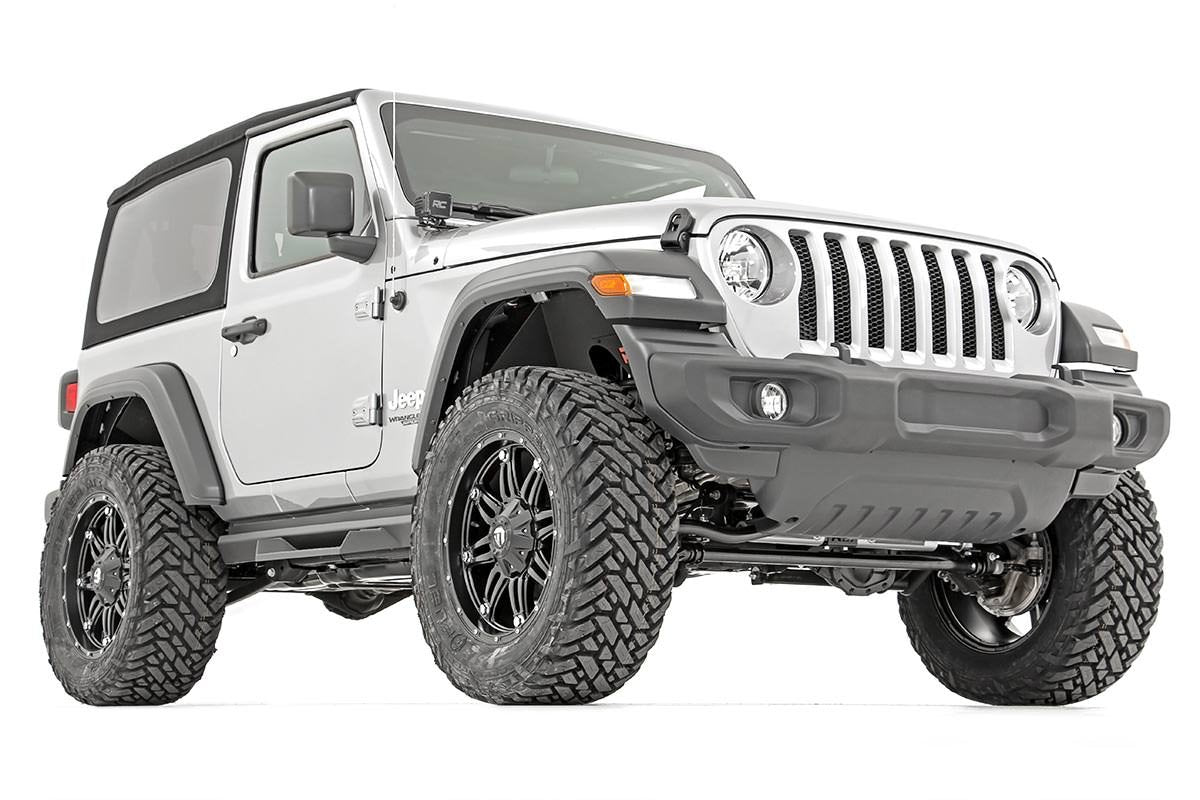 Rough Country 3.5 Inch Jeep Suspension Lift Kit Vertex Reservoir Stage 2 Coils & Control Arm Drop 18-20 Wrangler JL Rubicon-2 Door Rough Country
