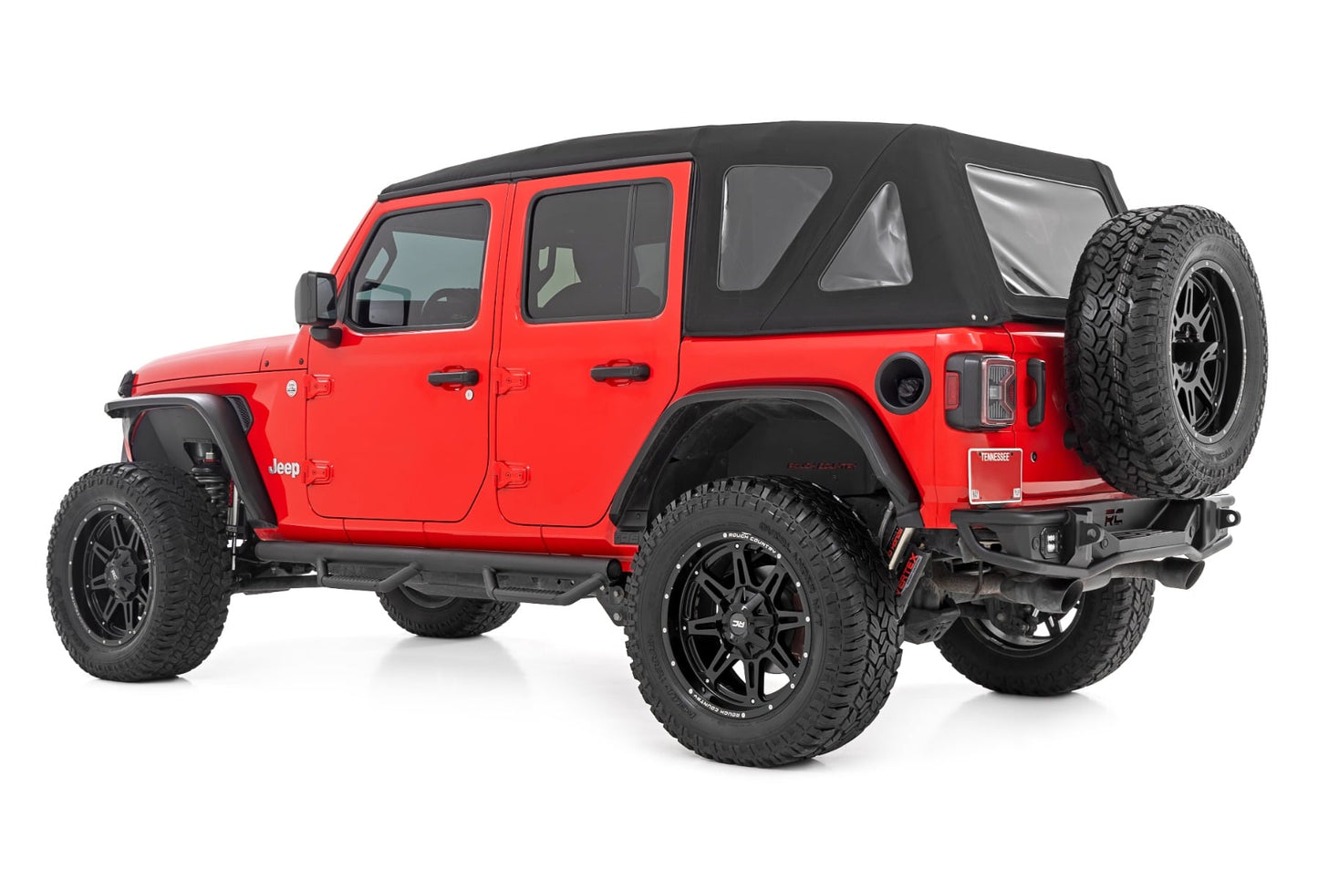 Nerf Steps Wheel to Wheel 4 Door Jeep Wrangler Unlimited 2WD/4WD (07-18) Rough Country-1
