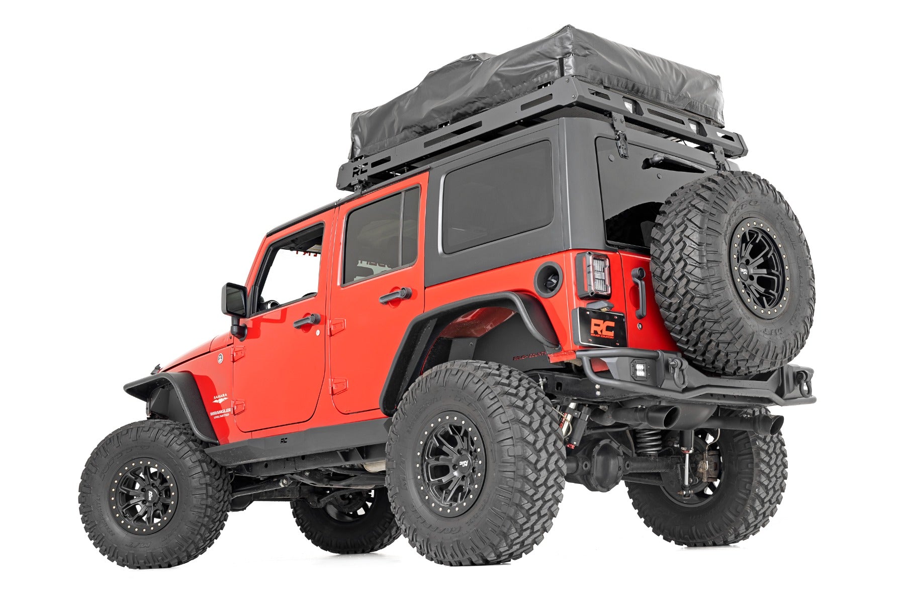 Rough Country Rock Sliders Heavy Duty 4-Door 07-18 Jeep Wrangler JK 4WD Rough Country